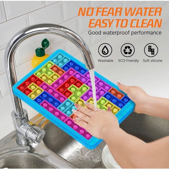 Jigsaw Puzzle Push Pop Bubble Fidget Sensory Silicone Toy - Picture 8 of 10